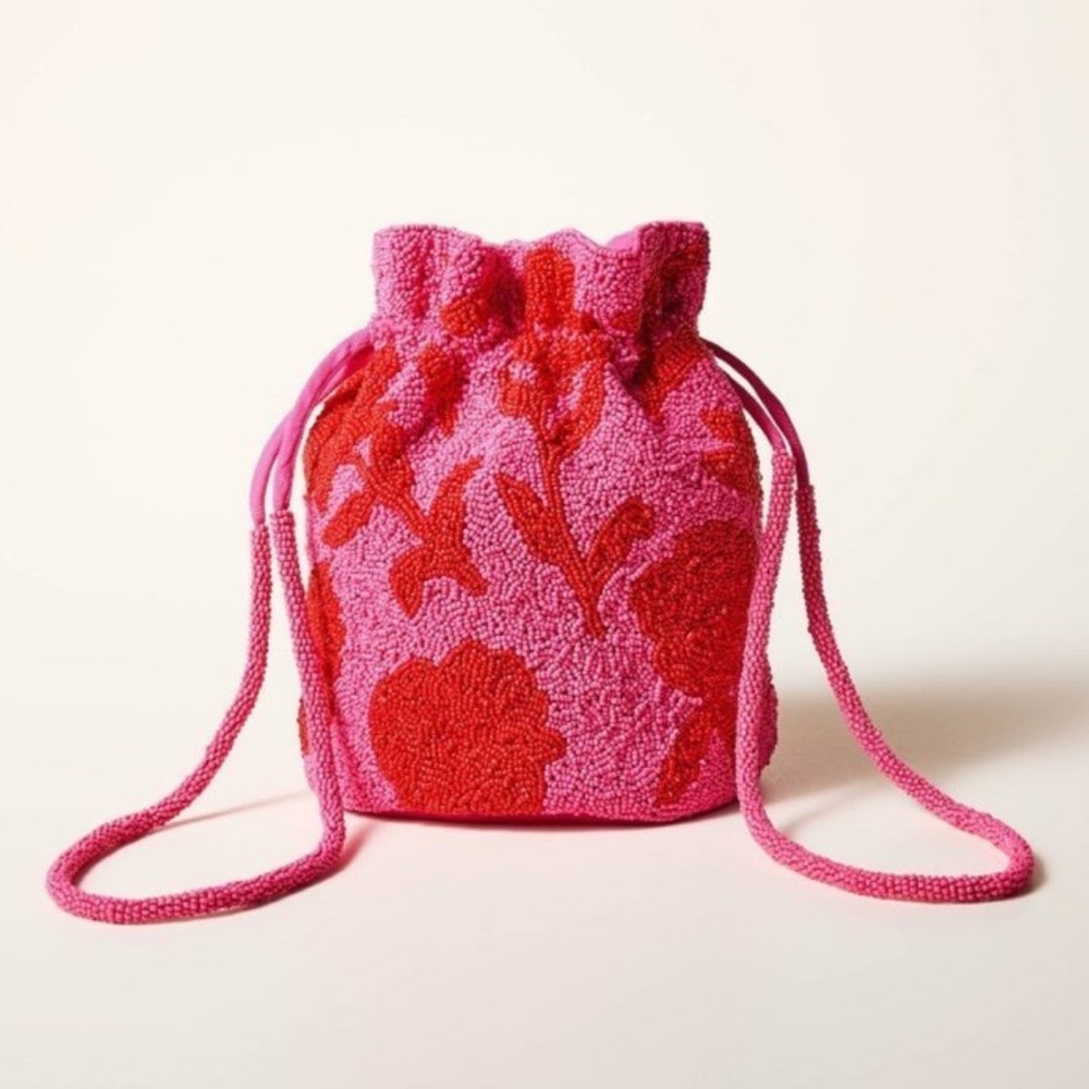 Kate Spade x Target Beaded Classic Rose Drawstring Bucket Bag